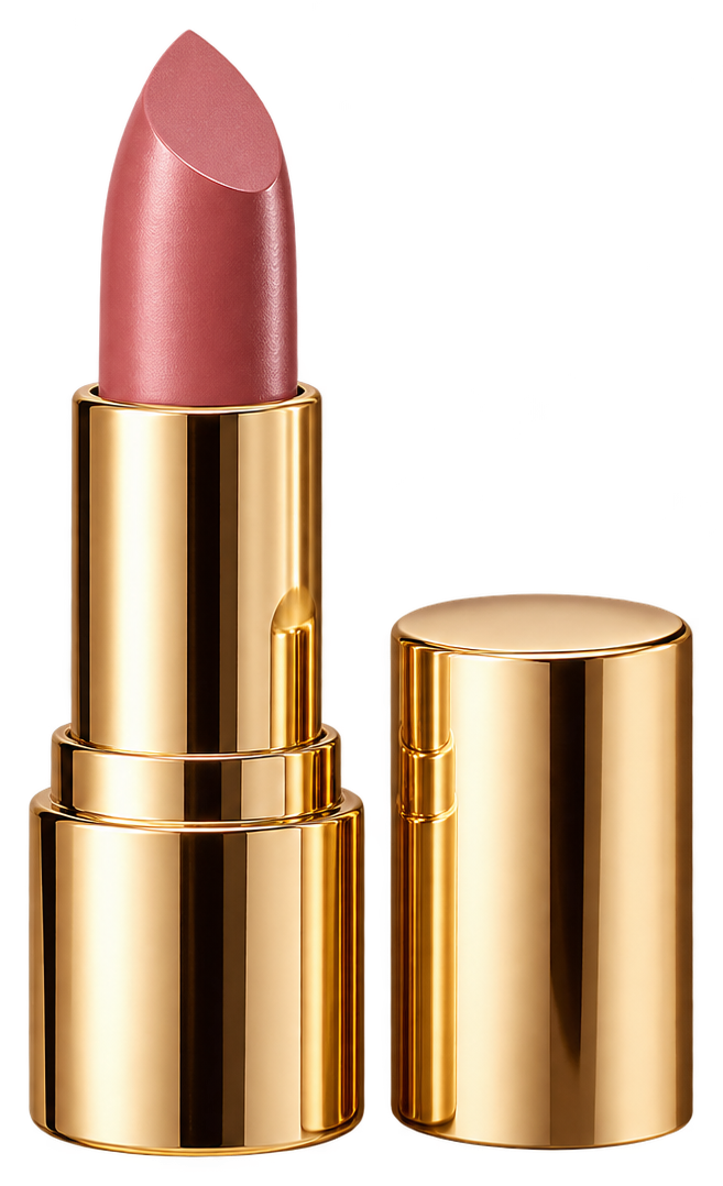 Rose lipstick in a gold tube